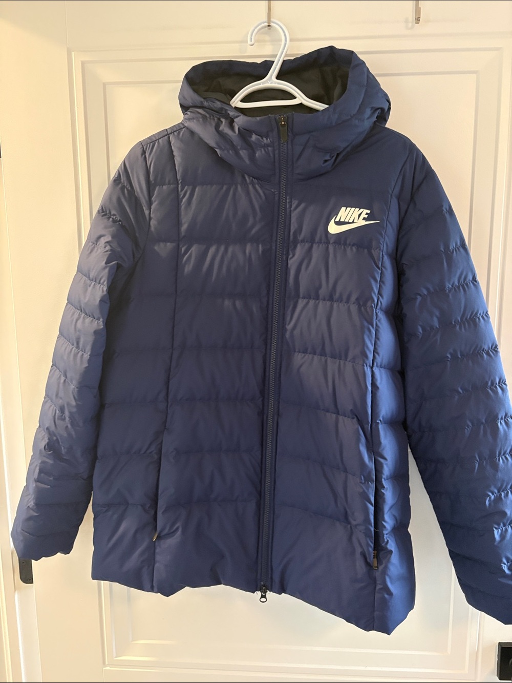 Nike Navy Blue Quilted Hooded Jacket